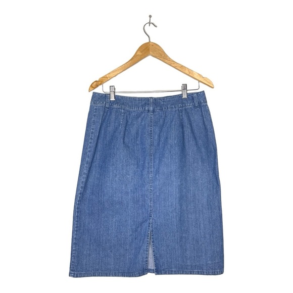PENDLETON Deim Blue Jean Skirt Women’s Size 10 A Line Back Slit 2 Pockets. - Picture 2 of 13